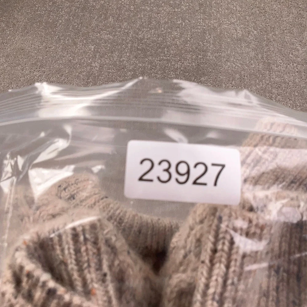 Aran Crafts‎ Ireland Sweater Womens XSmall Oatmeal Fleck Fisherman Donegal Wool